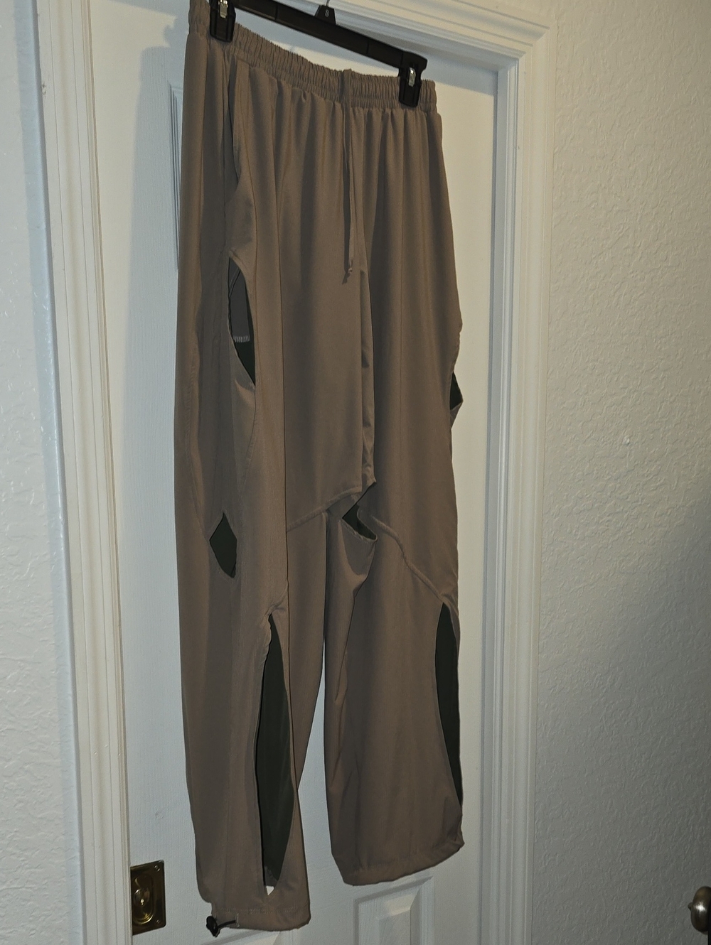 Casual Drawstring Cargo Pants in Taupe
